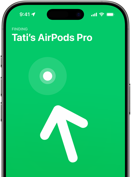 iPhone a mostrar a app Encontrar para os AirPods Pro