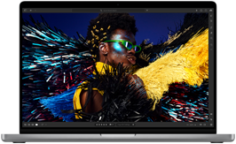 Uma imagem colorida mostra a alta resolução, a luminosidade e o contraste do ecrã Liquid Retina XDR