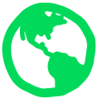 Ícone verde da Terra, que representa a neutralidade carbónica