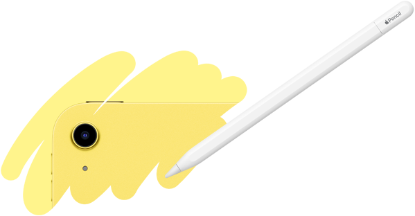 O traço do Apple Pencil revela a câmara traseira do iPad.