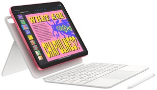 A mostrar o iPad, Magic Keyboard Folio e Apple Pencil