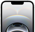 iPhone 16e, com ecrã total, Dynamic Island centrada da parte superior e moldura fina de ecrã em preto
